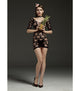 LL7108 DRESS PINEAPPLE BLACK LACE OS