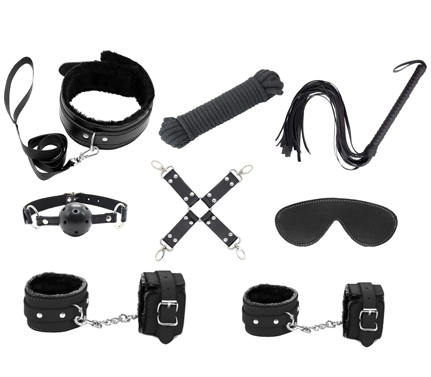 BONDAGE KIT 9PC [Cl:BLACK]