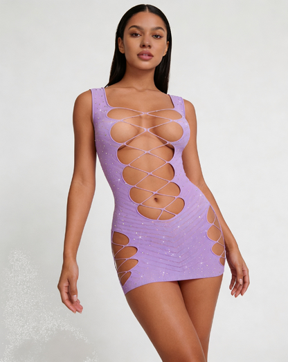 LILAC RHINESTONE DRESS [Cl:LILAC]