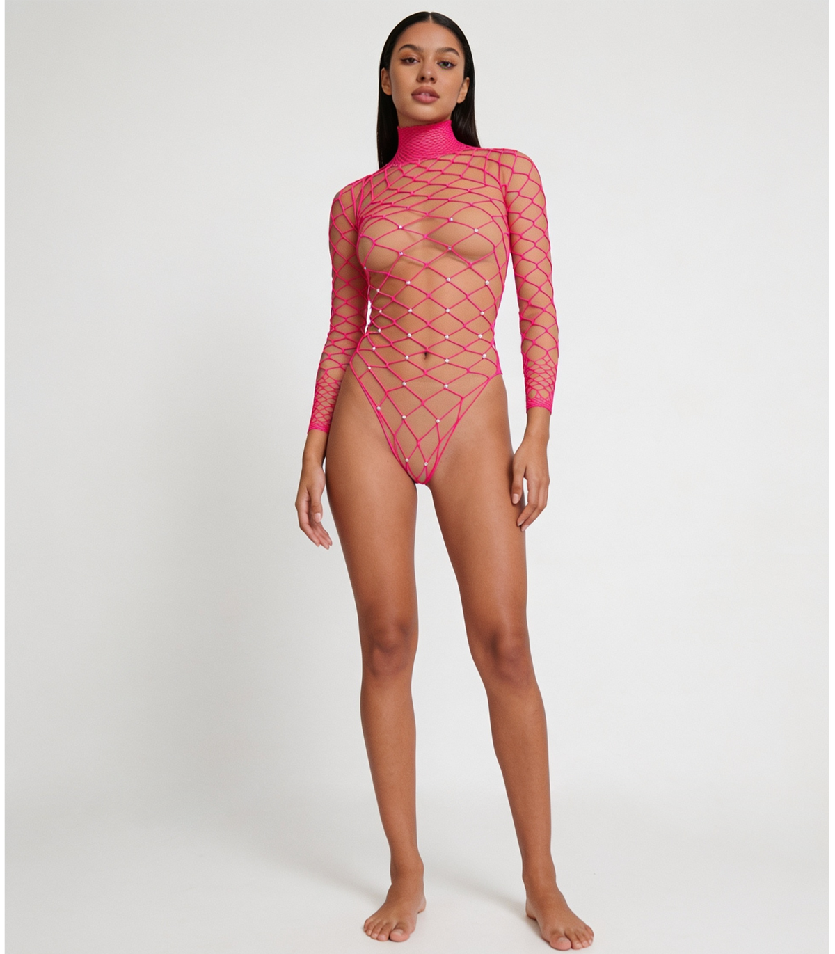 WIDE NET RHINESTONE TEDDY LIN014 [Cl:HOT PINK]