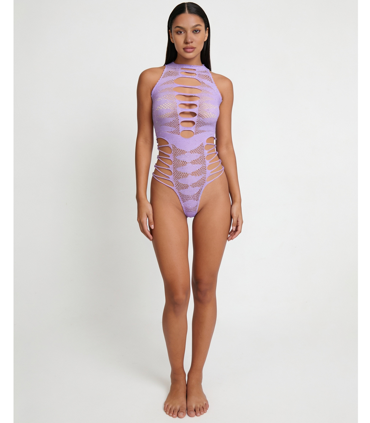 STRAPPY RHINESTONE TEDDY LIN015 [Cl:LILAC]