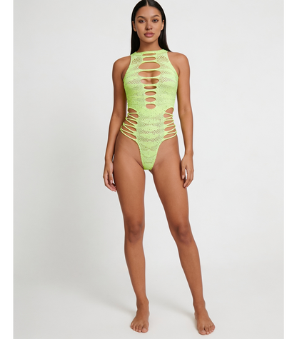 STRAPPY RHINESTONE TEDDY LIN015 [Cl:FLURO]