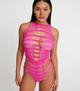 STRAPPY RHINESTONE TEDDY LIN015 [Cl:HOT PINK]