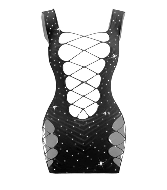 RHINESTONE DRESS [Cl:BLACK]