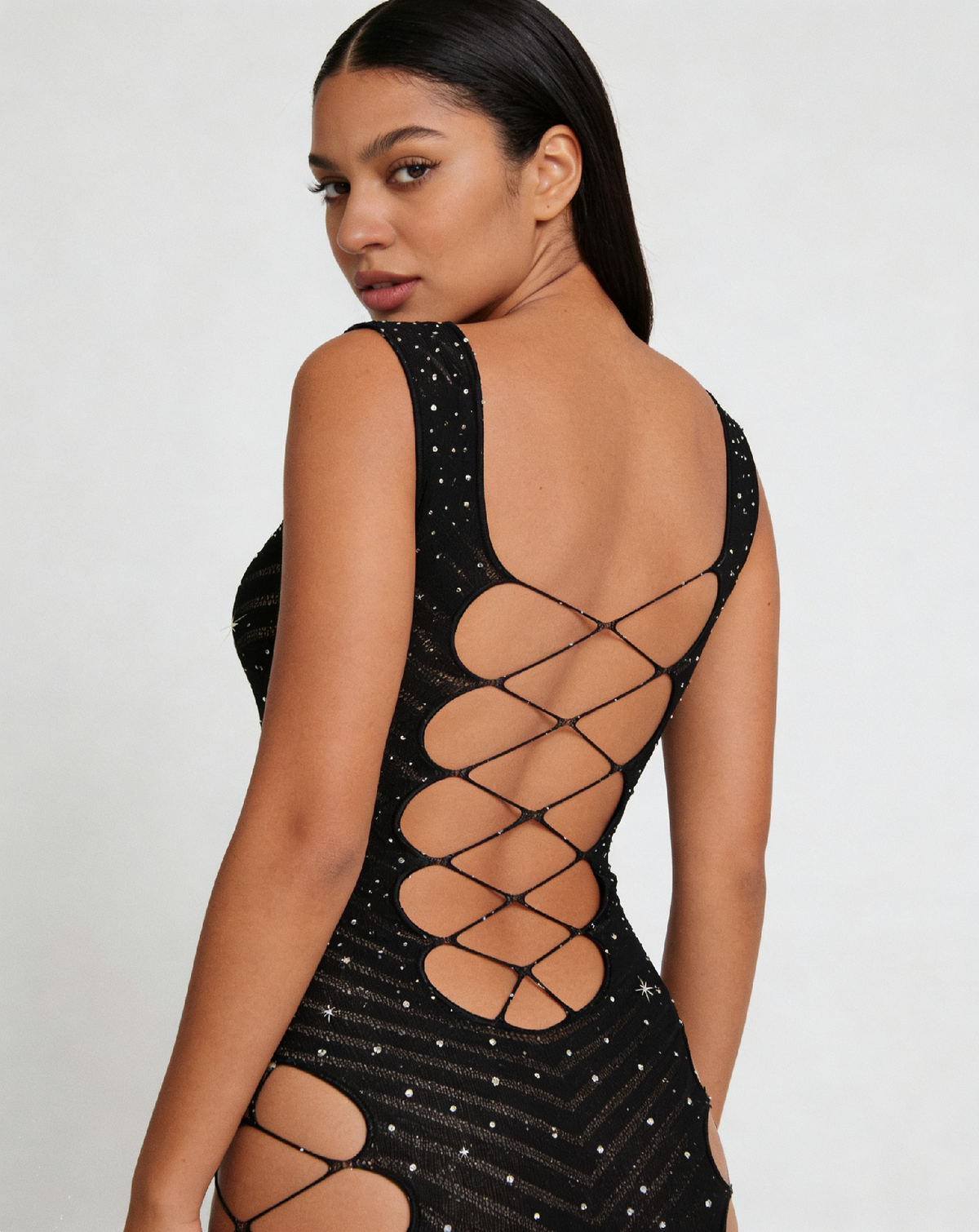 RHINESTONE DRESS [Cl:BLACK]