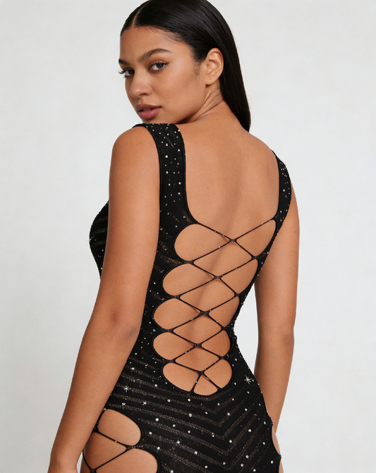 RHINESTONE DRESS [Cl:BLACK]