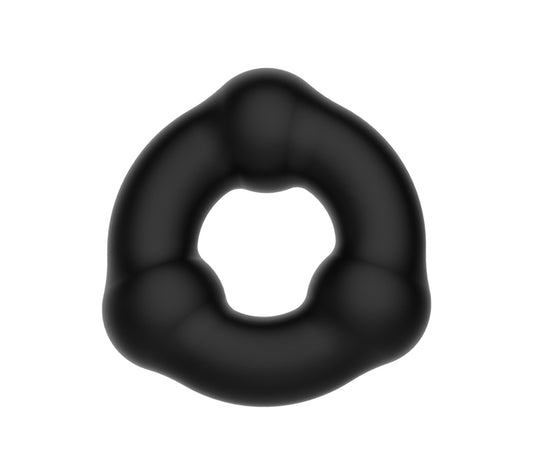 LL021 COCK RING BEADED FAT BOY SILICONE BLACK
