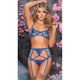 MAPALE BLOSSOM BLUE 3PC LINGERIE SET M/L