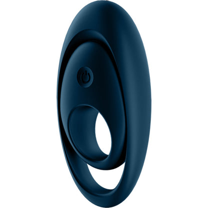 SATISFYER GLORIOUS DUO DARK BLUE USB RECHARGEABLE COCK AND BALLS RING