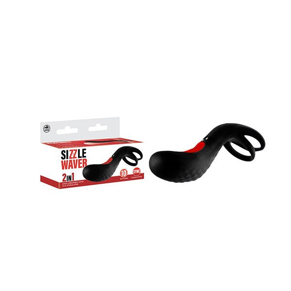 SIZZLE WAVER 2 IN 1 COCK ORNAMENT WITH CLIT STIMULATOR