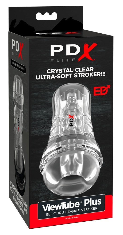PDX ELITE VIEWTUBE SEE-THRU EZ-GRIP STROKER CLEAR