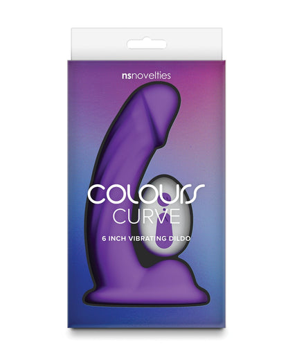 COLOURS CURVE VIBRATING DILDO WITH REMOTE [Cl:PURPLE Sz:6"]