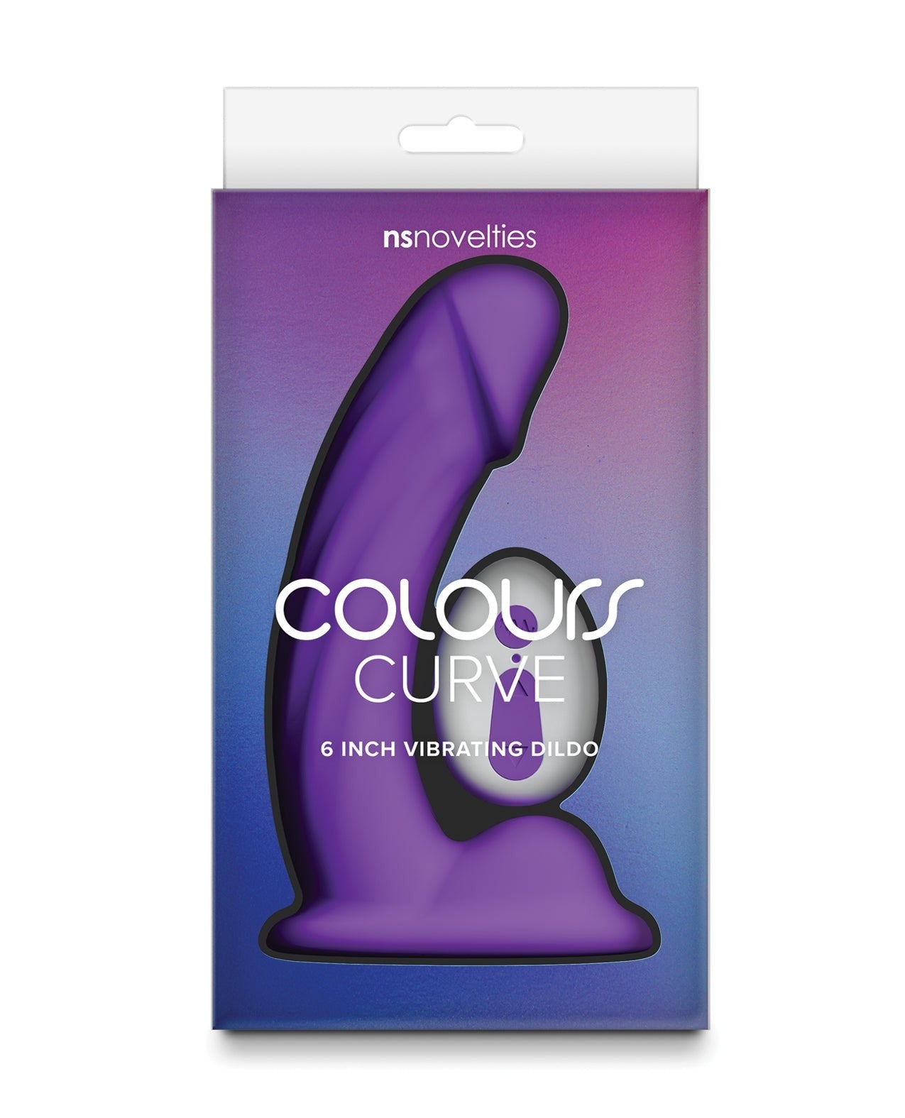 COLOURS CURVE VIBRATING DILDO WITH REMOTE [Cl:PURPLE Sz:6"]