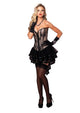 LA86561 WOMEN'S MADISON SATIN CORSET, BLACK/NUDE [SZ:SMALL] 