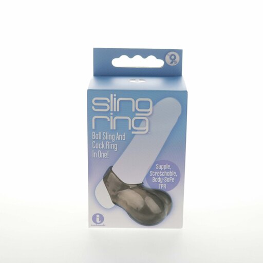 THE 9S SLING AND RING BLACK COCK AND BALLS RING