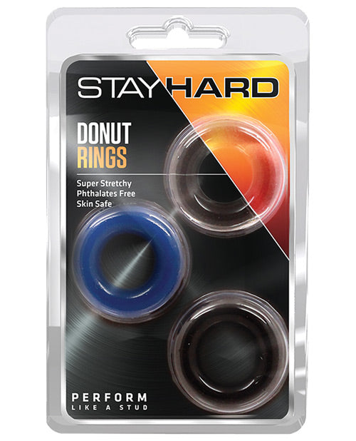COCK RING STAY HARD DONUT RINGS 3 PACK