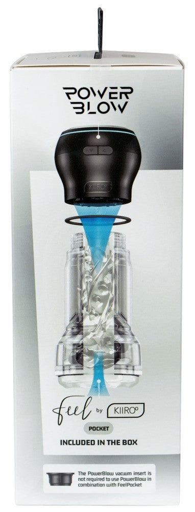 KIIROO FEEL POCKET CRYSTAL STROKER WITH POWERBLOW SUCTION CAP COMBO