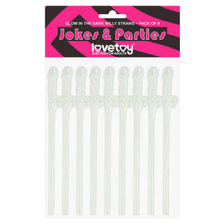 Lovetoy Glowing Willy Straws 9pk