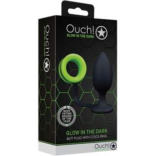 OUCH! Glow in the Dark Butt Plug with Cock Ring