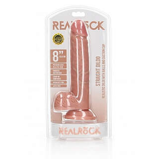 Real Rock 8" Realistic Straight Dildo with Balls - Flesh