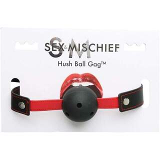 Sex & Mischief Hush Ball Gag - Black & Red