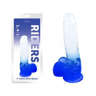 Playful Riders 7" Cock with Balls - Blue