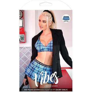 VIBES No Fucks Given Box Pleat Skirt