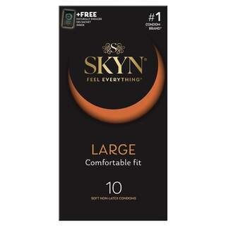 SKYN LARGE Comfortable Fit NON-LATEX Condoms 10pk