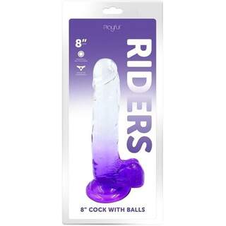 Playful Riders 8" Cock with Balls - Purple